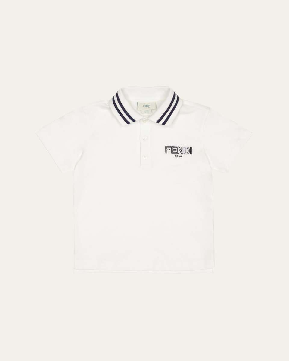 Boy's Logo-Print Embroidered Polo Shirt, Size 8-14
